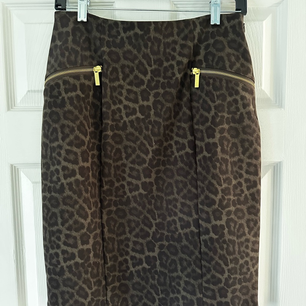 Michael Kors Brown and Black Pencil Skirt Knee-Length